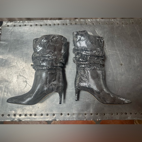 Paris texas boots holly printed python slouchy metallic silver 40 - Picture 2 of 5